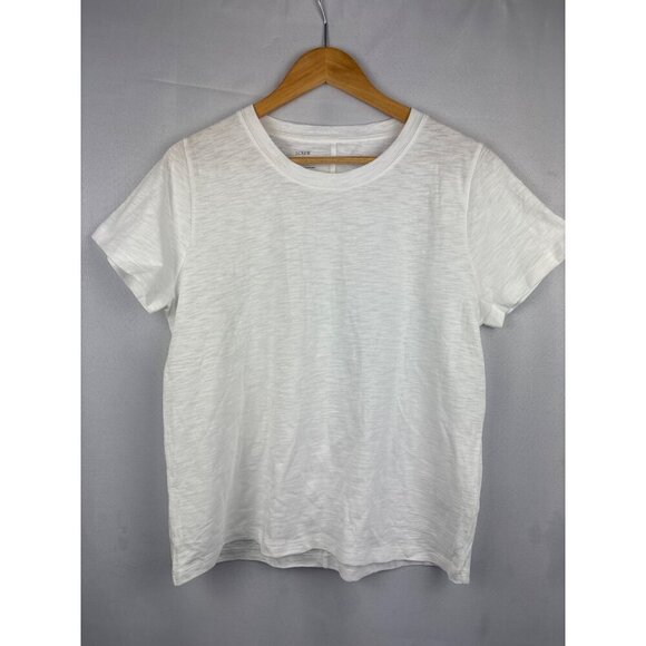 J.Crew White Girlfriend Tee Size L 100% Cotton New With Tags Made In Philippines - Picture 2 of 6